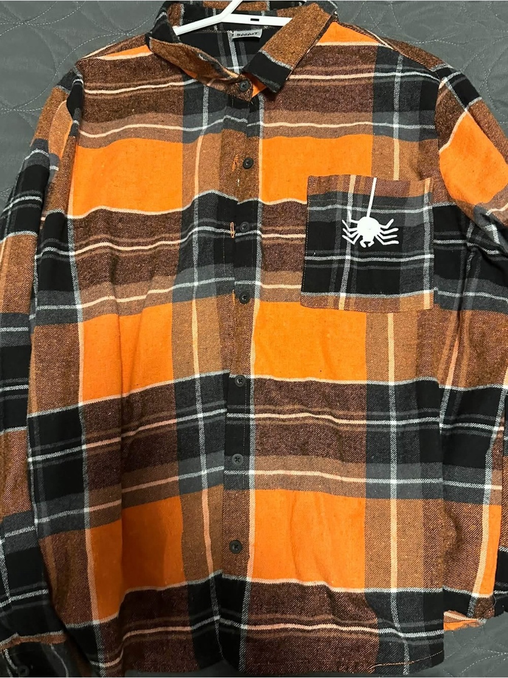 Spirit Halloween stay spooky flannel long sleeve shirt